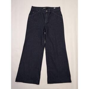 Edge By Jen Rade Jeans Womens 10 Blue Wide Leg High Rise Stretch Denim Dark Wash